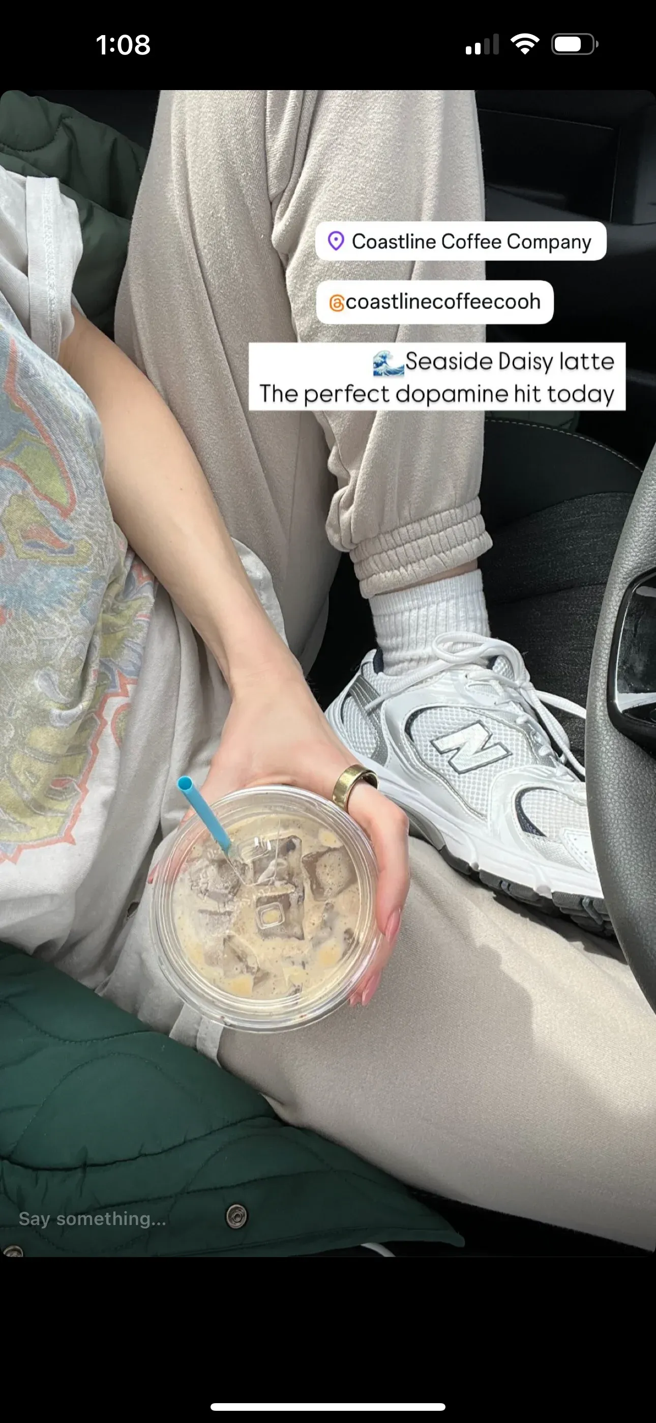 Customer review of Coastline Coffee on Instagram