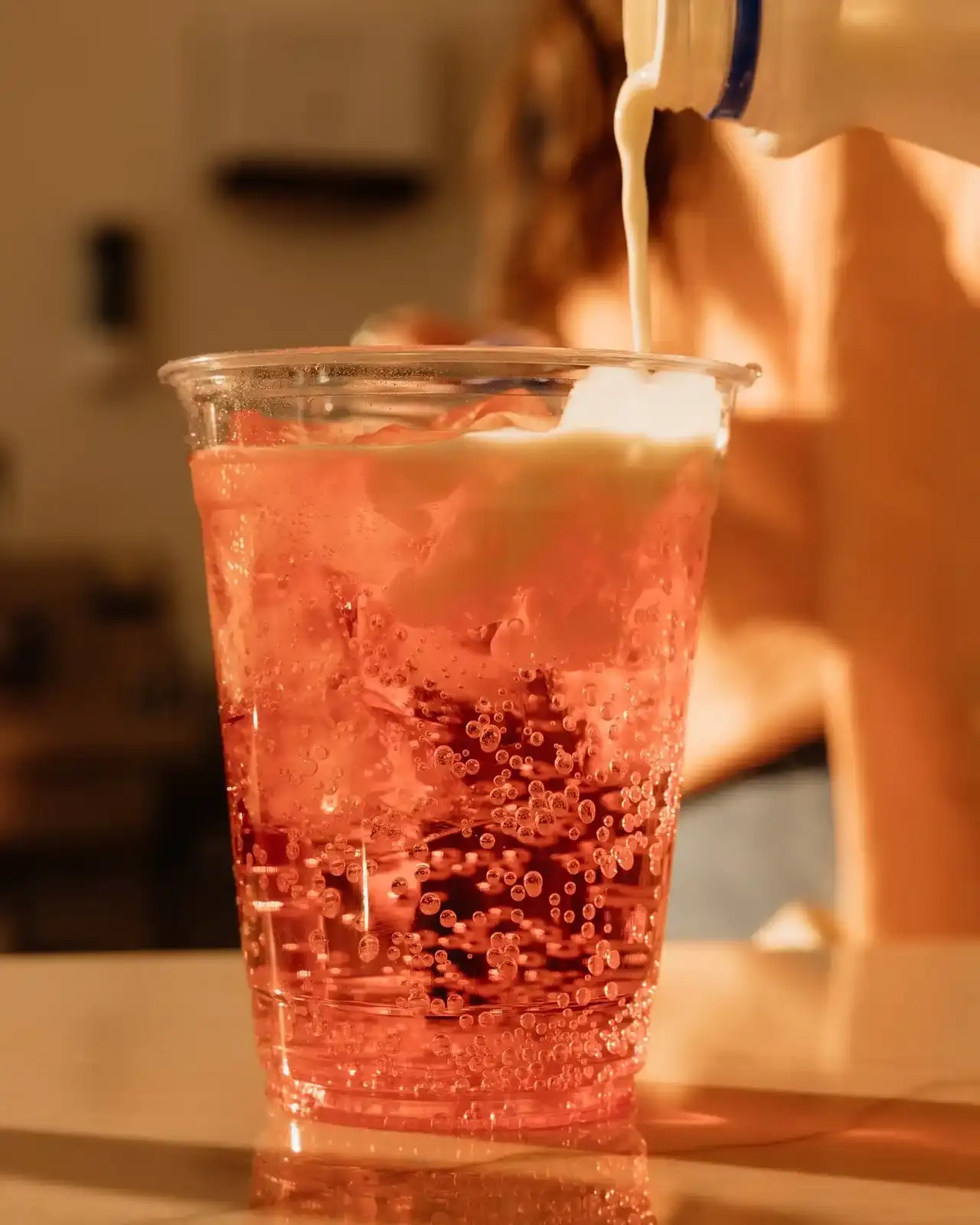 Italian soda topped with cream